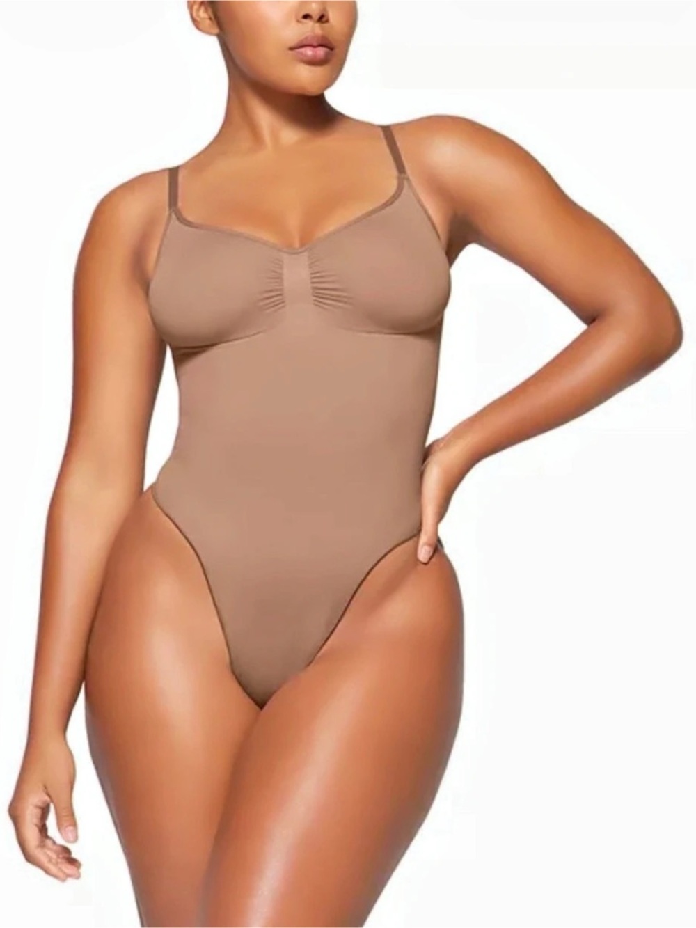 SKIMS Seamless Sculpt Thong Bodysuit Brown